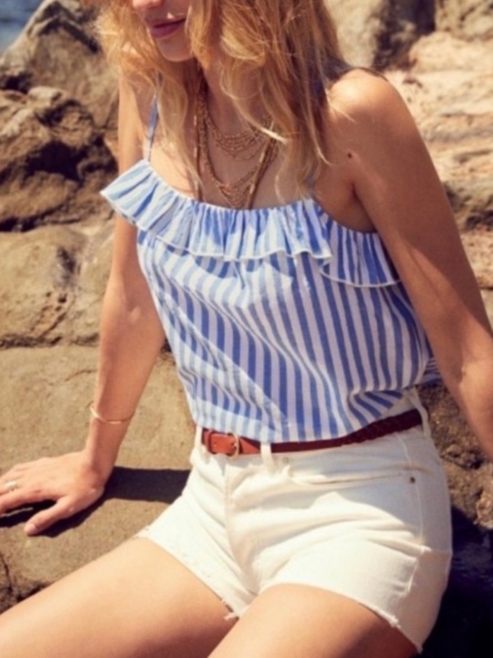 SEZANE 1990 White Frayed-Hem Denim Shorts - New With Tags, FR 36 / US 4